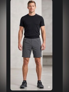 Marmot Gray Athletic Pull on Shorts with Black Elastic Waistband size M (32)